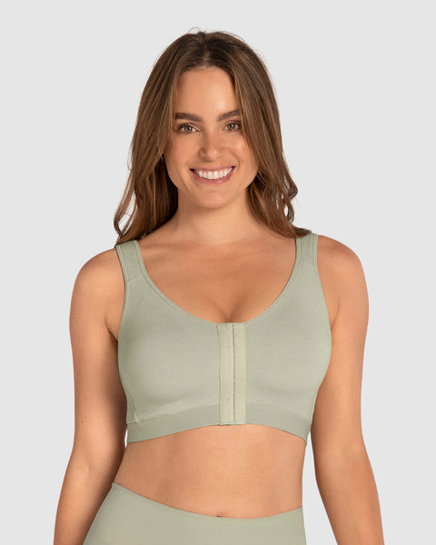 Sostén tipo top multiusos ultracómodo en algodón All in One Bra#color_697-verde-claro