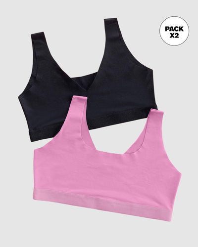 Pack x 2 tops invisibles doble escote#color_s02-rosado-negro
