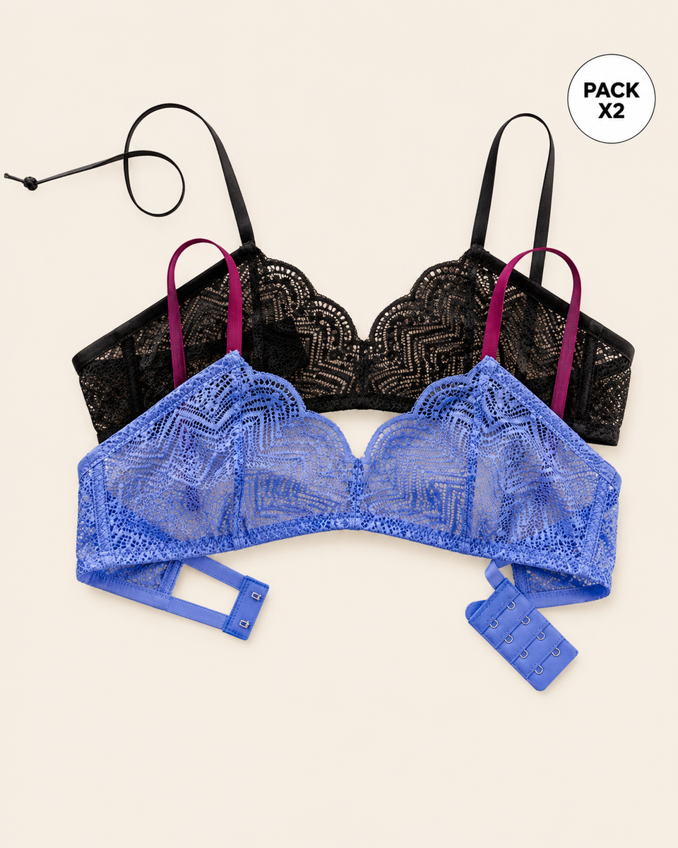 Pack x 2 bralettes desestructurados y ligeros
