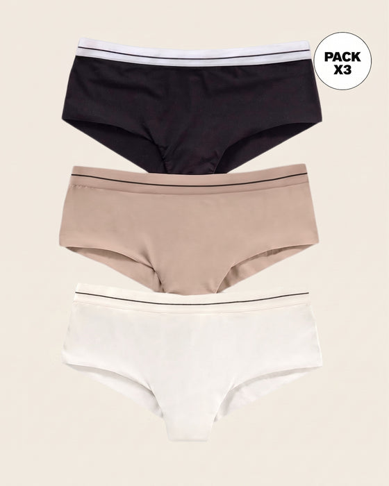 Pantaletas pack x3 ultracómodos#color_s12-perla-negro-cafe-claro