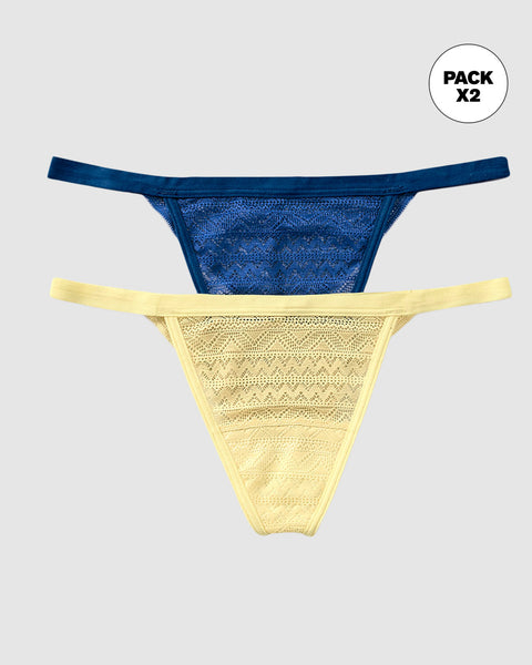 Pack x 2 colalesss tiro medio en encaje delicado y suave con tu piel#color_s05-azul-oscuro-amarillo