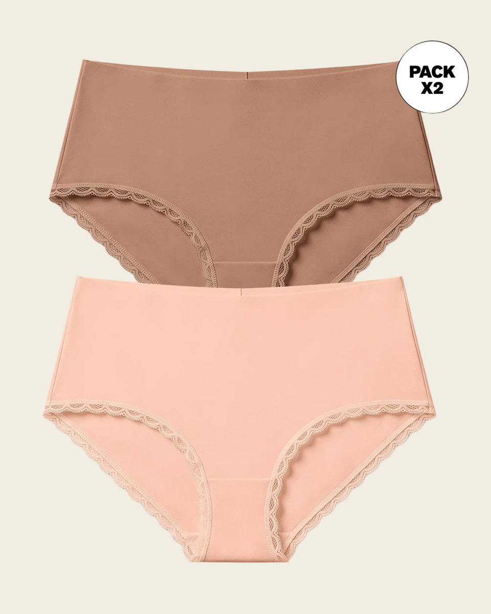 Pack x 2 calzones  pantaletas, sin elásticos en cintura