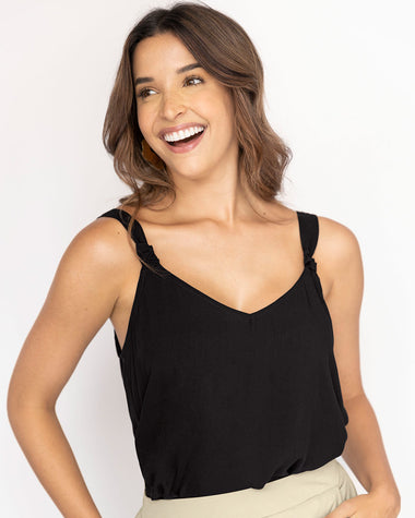 Blusa de tiritas con escote en v#color_700-negro