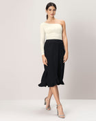 Falda midi con boleros decorativos en frente