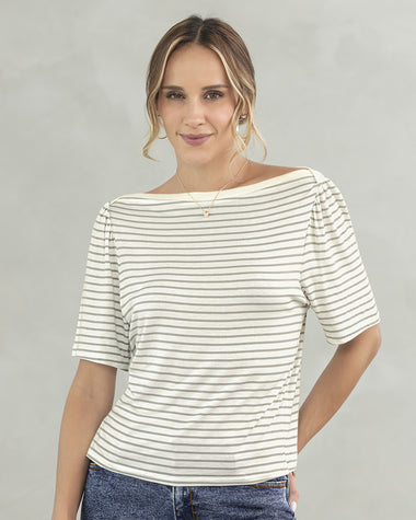 Camiseta manga corta con cuello tipo bandeja#color_717-gris-jaspe-rayas