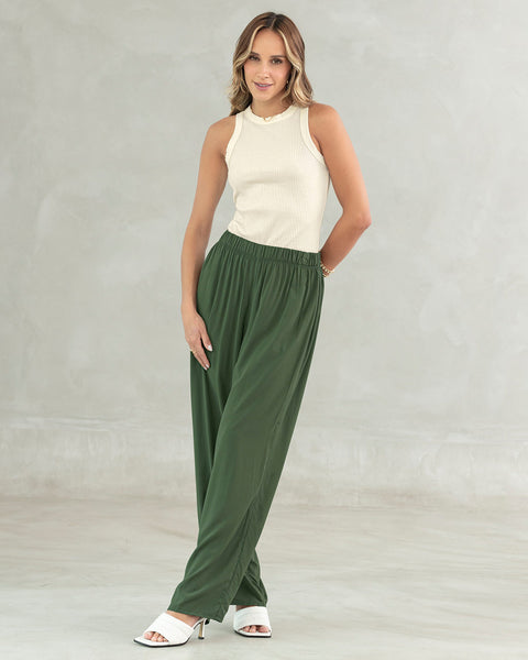 Pantalón largo de silueta recta#color_601-verde-militar