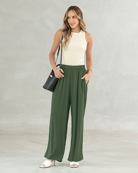 Pantalón largo de silueta recta#color_601-verde-militar
