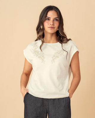 Camiseta manga corta con detalle bordado#color_018-marfil