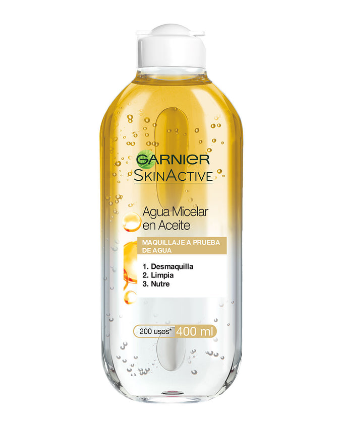 Agua micelar skin active en aceite desmaquilla limpia y nutre garnier#color_sin-color