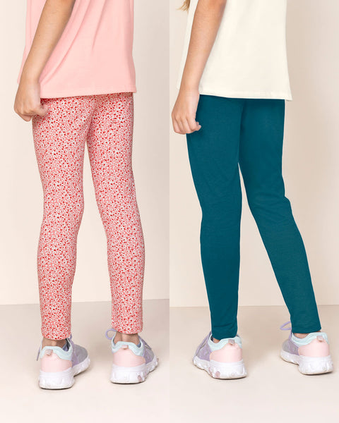 Pack x 2 leggings para niña#color_984-rosa-estampado-azul