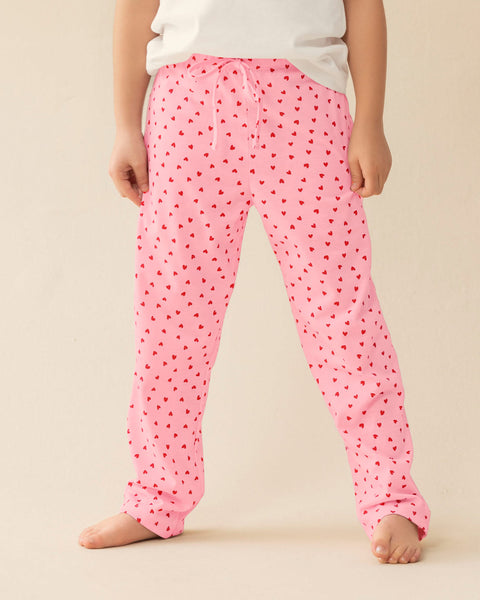 Pantalón largo con elástico en cintura y tira no funcional#color_301-rosado-estampado