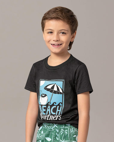 Camiseta manga corta infantil con estampado en frente#color_092-gris-medio