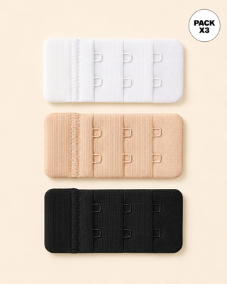 Paquete por 3 broches extensores para sosténes#color_999-blanco-negro-cafe