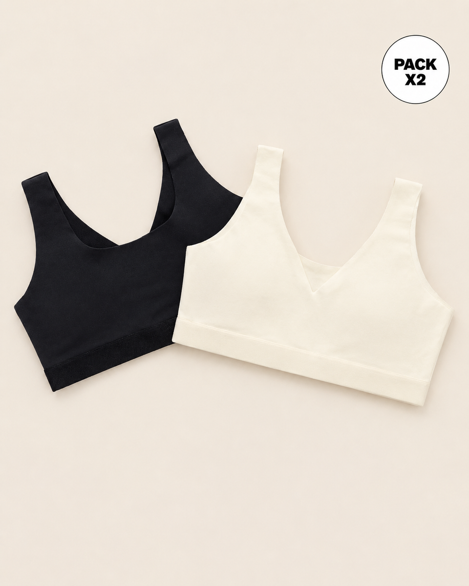 Pack x 2 tops invisibles doble escote