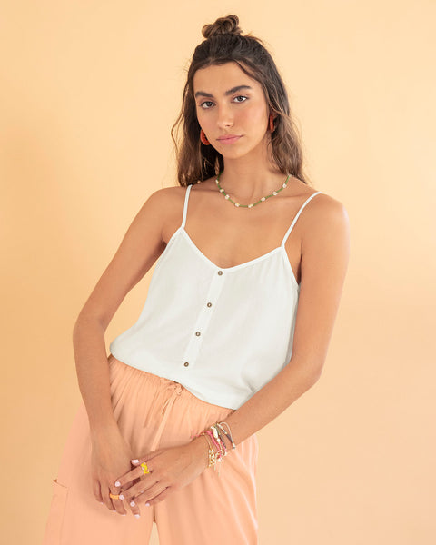 Blusa tiritas con escote en espalda#color_808-marfil