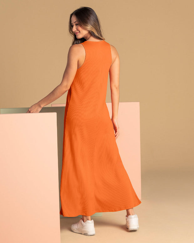 vestido-largo-manga-sisa-con-apertura-en-costado#color_203-naranja