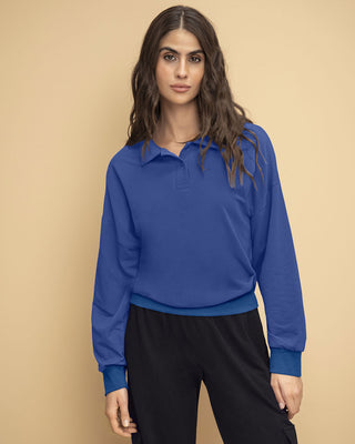 Camiseta tipo polo manga larga#color_169-azul