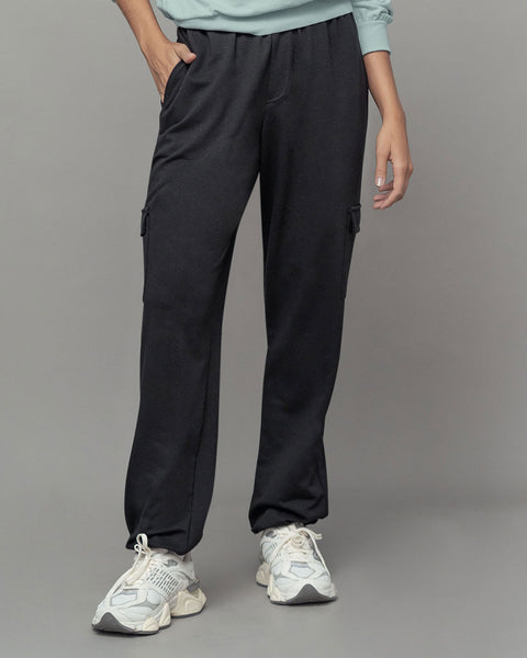 Pantalón cargo con bota elástica#color_773-negro