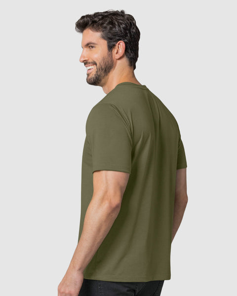 Camiseta manga corta con estampado localizado y cuello redondo#color_a91-verde-militar-claro