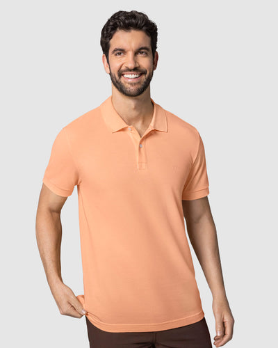Camiseta tipo polo manga corta masculina#color_315-mandarina