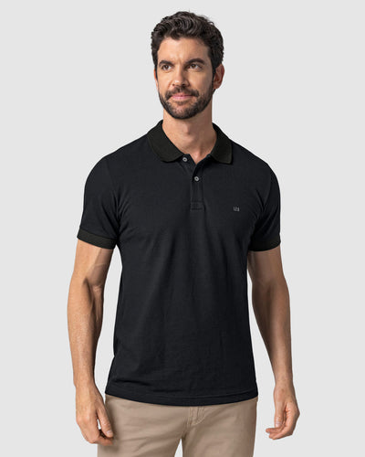 Camiseta tipo polo manga corta masculina#color_700-negro