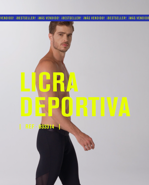 Calza deportiva en microfibra con mallas transpirables para hombre