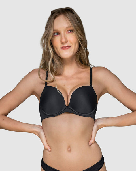 Sostén push up de doble realce con arco (barba)#color_700-negro