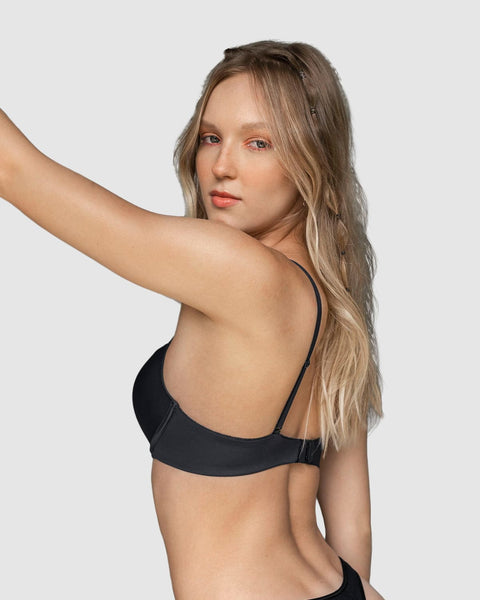 Sostén push up de doble realce con arco (barba)#color_700-negro