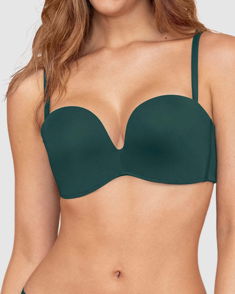 Sostén strapless antigravedad de realce alto sin arco#color_171-verde-oscuro