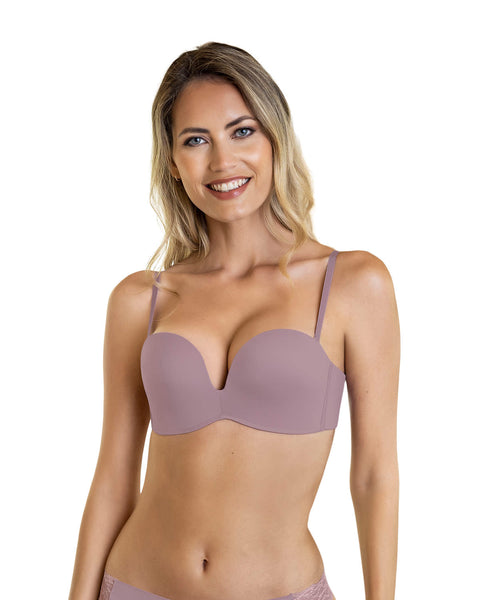 Sostén strapless antigravedad de realce alto sin arco#color_453-morado-medio