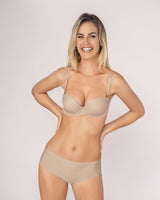 Brasier strapless de doble realce que aumenta dos tallas de copa#color_802-cafe-claro