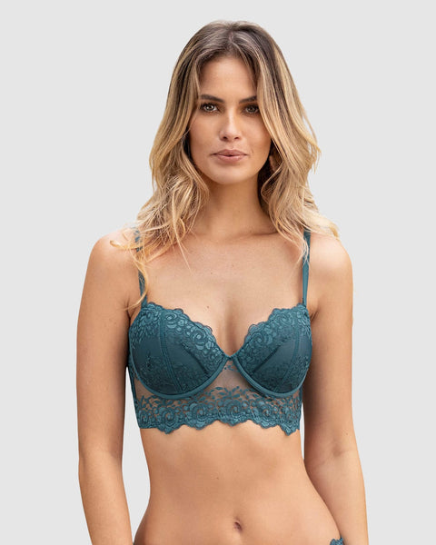 Sostén tipo bustier de realce suave#color_541-azul-petroleo