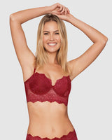 Sostén tipo bustier de realce suave#color_a40-rojo