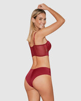 Sostén tipo bustier de realce suave#color_a40-rojo