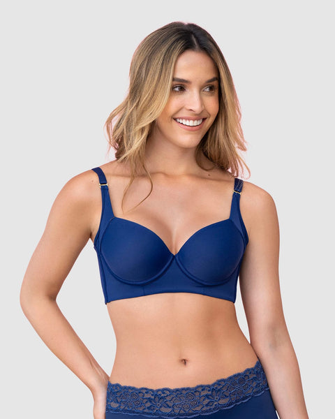 Brasier de realce suave y cubrimiento alto en sisa y espalda Cover bra#color_536-azul-oscuro