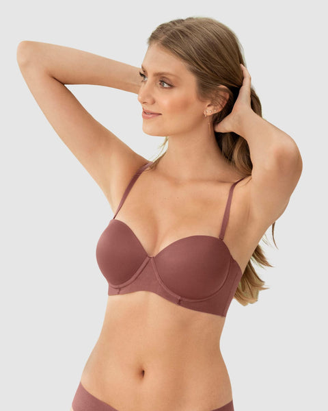 Sostén strapless antideslizante push up#color_922-terracota-oscuro