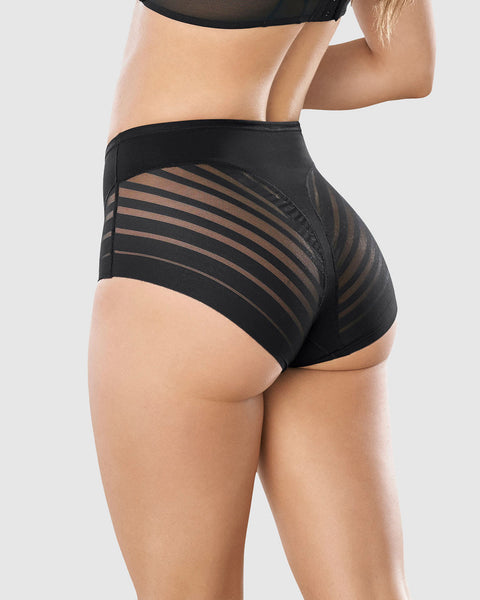 Calzón faja clásico con bandas de tul#color_700-negro