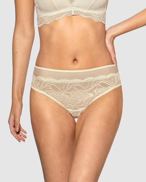 Calzón pantaleta semidescaderado en encaje y tul con refuerzo en algodón#color_253-marfil
