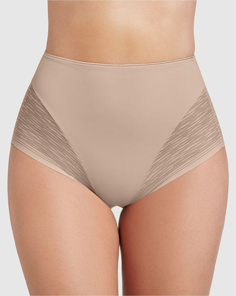 Calzón faja clásico invisible con transparencias en glúteos y laterales#color_802-cafe-claro
