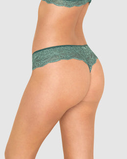 Calzón estilo tanga colaless con laterales y encaje#color_613-verde-esmeralda