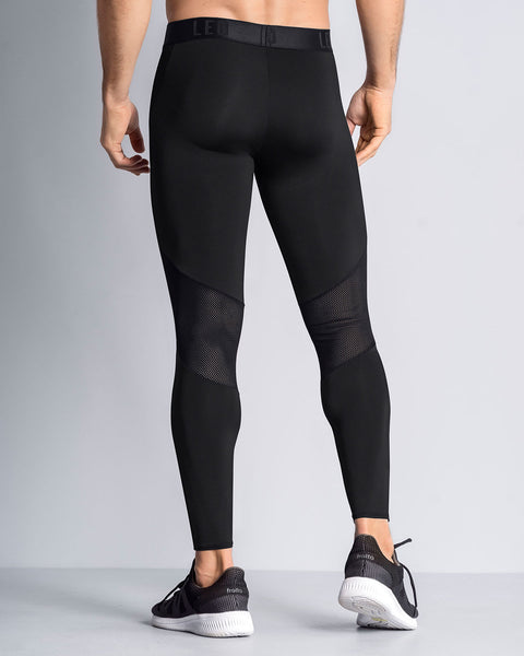 Licra deportiva en microfibra con mallas transpirables para hombre#color_700-negro