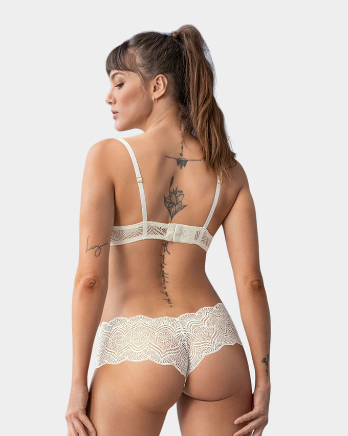 Bralette en encaje con transparencias y arco#color_253-marfiil
