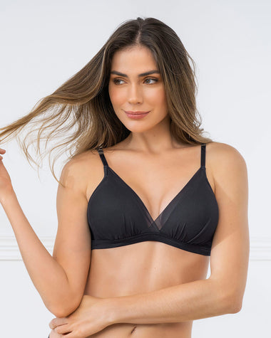 Sostén ultra liviano sin arco (barba) con copas en espuma y tul sexy fresh bra#color_700-negro