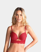 Sostén doble realce con escote profundo en espalda sexy back