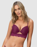 Sostén doble realce con escote profundo en espalda sexy back#color_927-vino-tinto