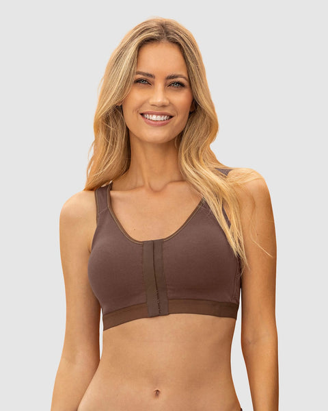 Sostén tipo top multiusos ultracómodo en algodón All in One Bra#color_875-cafe-oscuro