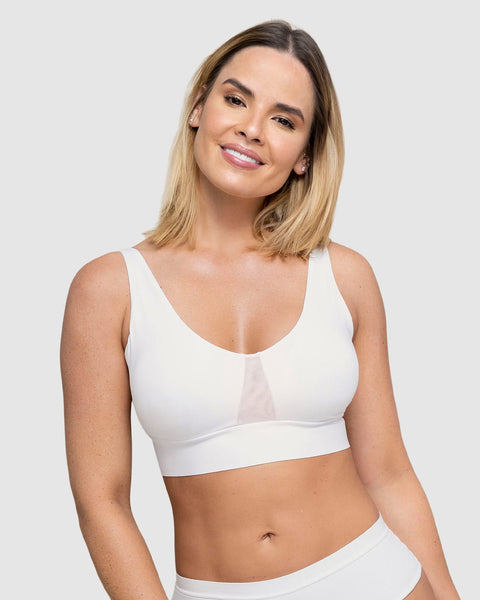 Sostén tipo top de copas extraíbles totalmente cómodo y liviano Flexi Brastop#color_000-blanco