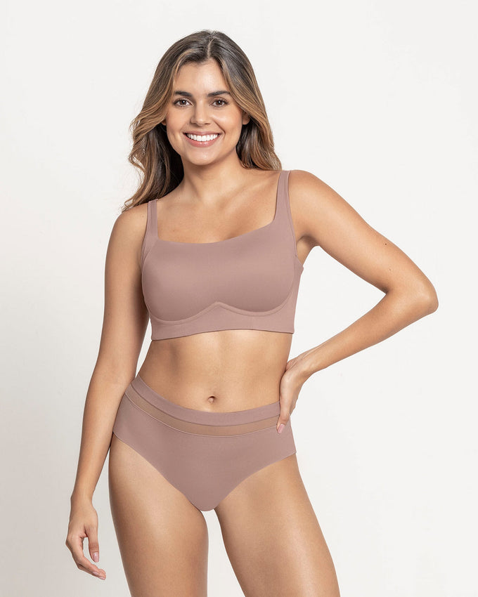 Sostén sin arco ultracómodo de alto soporte y cubrimiento Everyday Bra#color_281-palo-de-rosa
