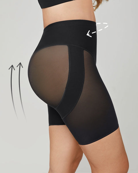 Calzón faja tipo short levanta cola y control de abdomen fuerte#color_700-negro