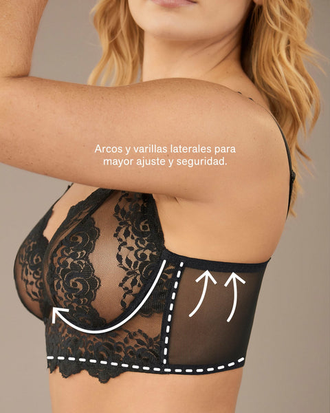 Sostén tipo bralette en encaje y transparencias#all_variants